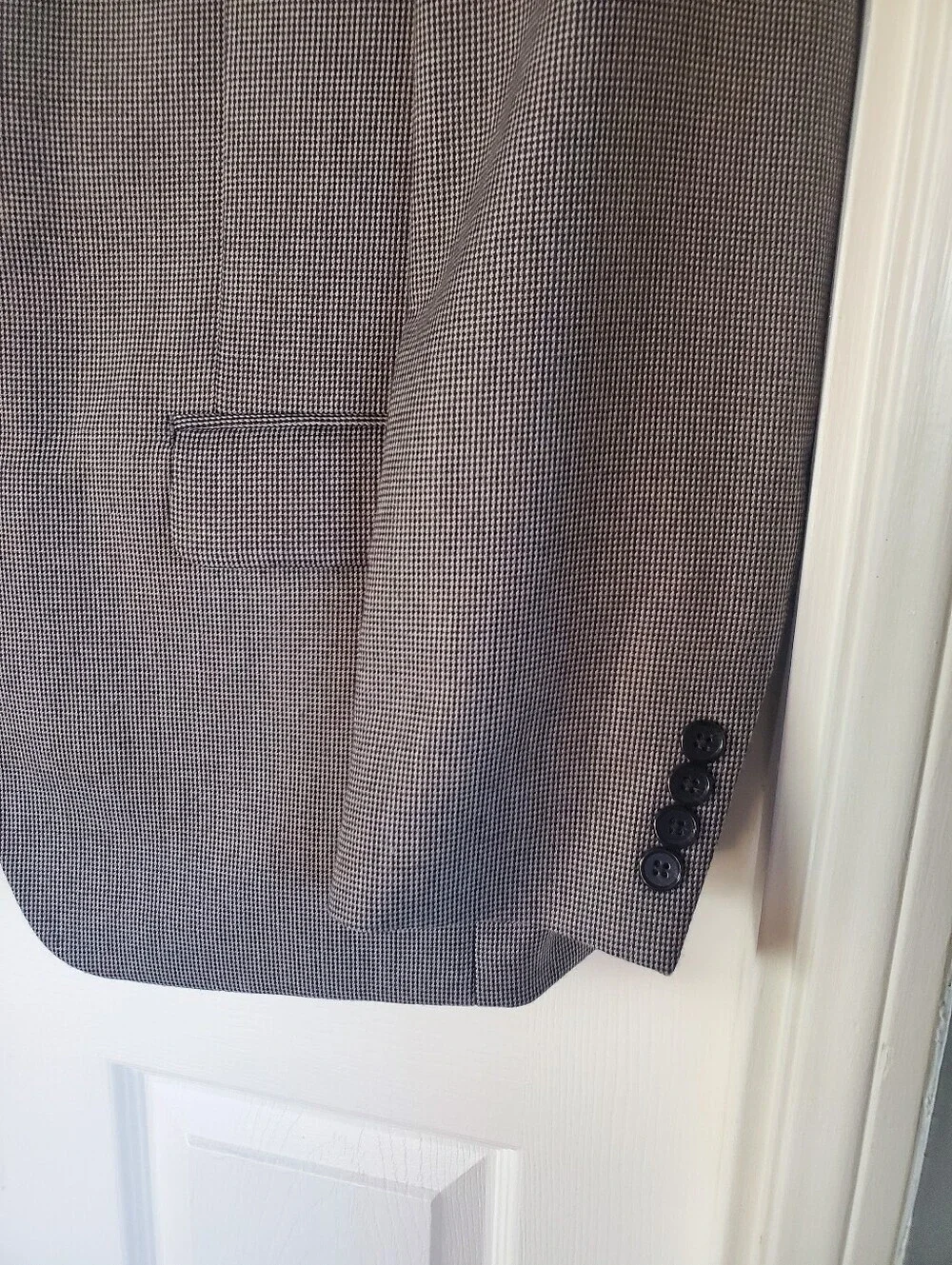 Lauren Ralph Lauren Houndstooth Gray Sport Jacket Office Career Two-Button 38S